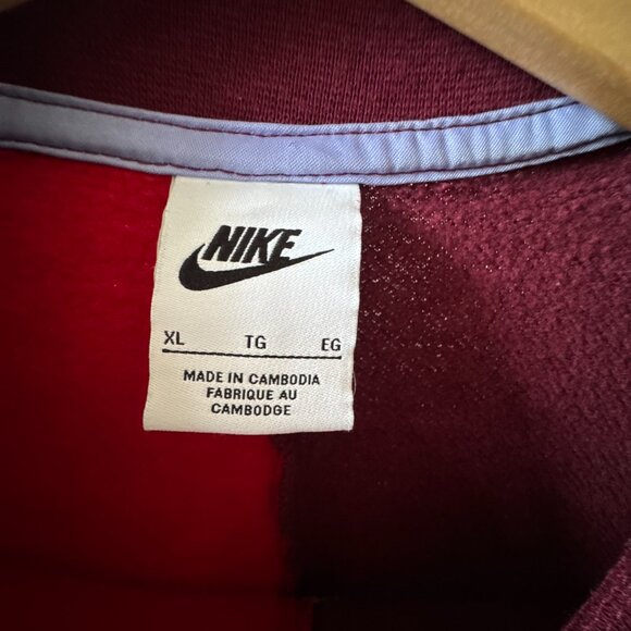 Nike Blue Ribbon Cut & Sew Colorblock Sweatshirt Red/Burgundy – Youth XL - Picture 15 of 15